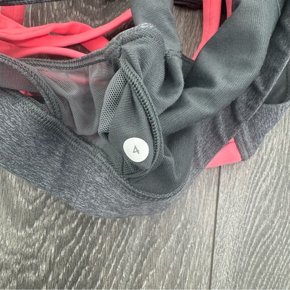 Lululemon Energy Bra Heathered Slate Grapefruit SZ 4 - Picture 9 of 11